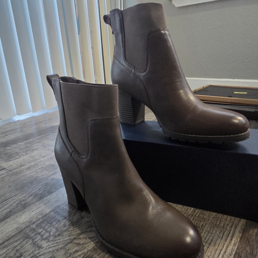 Clarks Chocolate Heeled Ankle Boots
